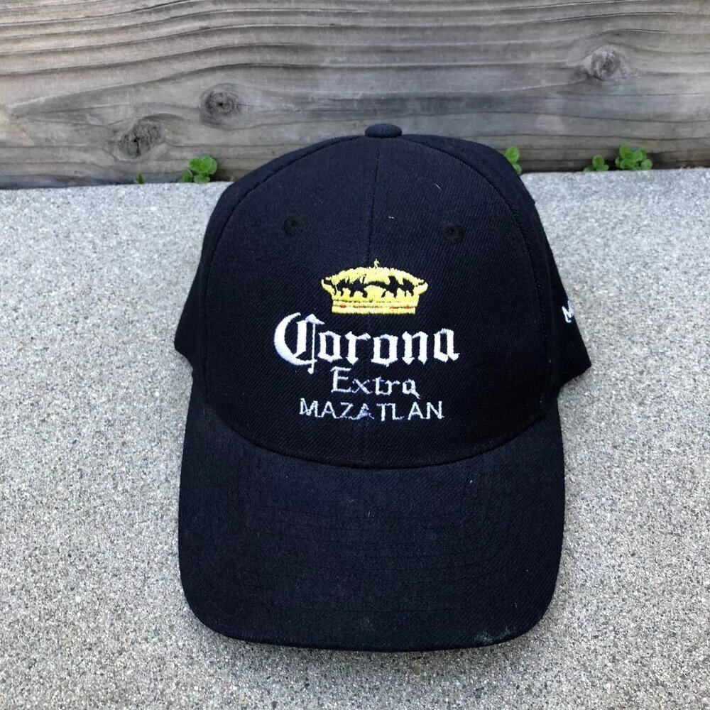 CORONA Extra Mazatlan Hat Men's Baseball Cap Blue Adjustable Cap Wool Blend​​​